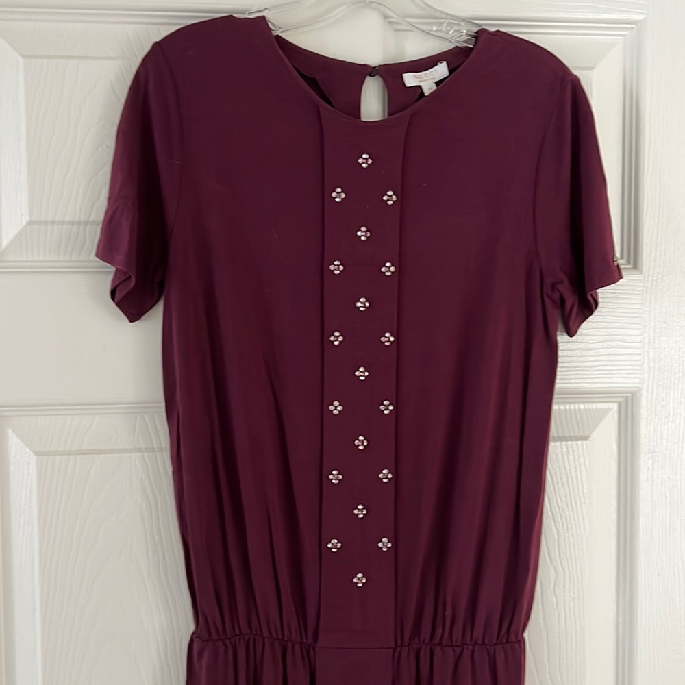 Gucci short sleeve dress. Girls size 10. Burgundy color with gemstone detail.